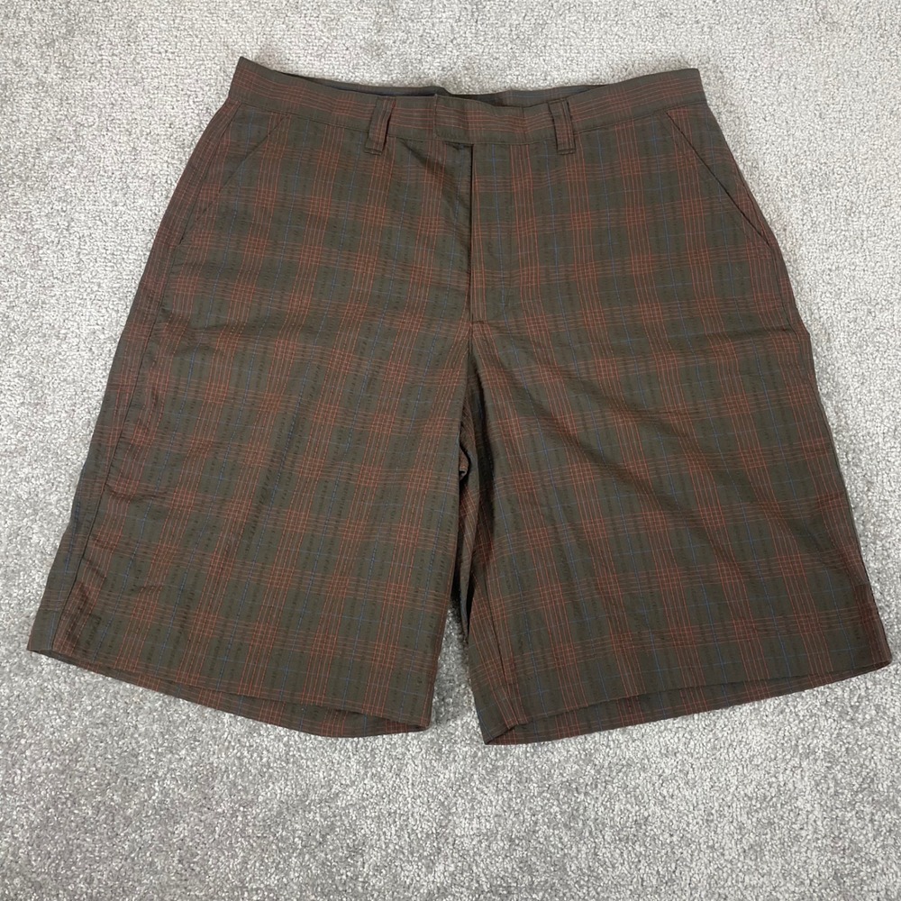 Patagonia Shorts Mens 34 x 10 Plaid Organic Cotton Blend Performance Stretch